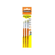 Lot de 4 pinceaux plats brosse Pincel'School Cléopâtre n°6/10/14