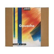 Peinture gouache - Beaux-arts - Coffret 24 tubes de 20ml + 2 pinceaux - Pébéo