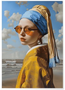 Affiche Jeune Fille avec Perle Moderne | A3 : 29,7x42cm