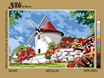 Canevas antique Moulin 30x40cm