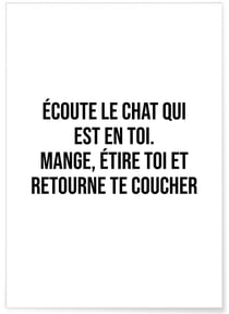 Affiche 'Écoute le chat qui est en toi...' | A3 : 29,7x42cm