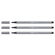 Lot de 3 feutres de dessin pointe moyenne 1 mm - STABILO PEN 68 - Gris foncé