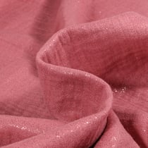Tissu Double gaze Pailleté uni Vieux rose