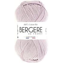 Pelote de laine - Lilas - 100% coton bio - 3mm - Tricot et crochet - Bergère de France