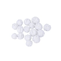 Soft Tulle Pompons assortis, blanc, ø2,5cm+ø3cm, Boite 16 pces