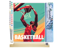 Peinture par Numéro Figured'Art - Affiche sportive Basket - Kit de Loisir Créatif DIY Numéro d'Art Complet - 40x50cm toile roulée + châssis en bois à monter