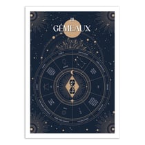 Affiche 30x40 cm - Gémeaux Signe du Zodiac - Frog Posters