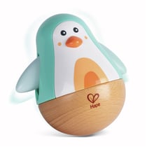 Pingouin culbuto en bois - Turquoise