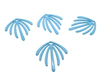 4 Breloques feuille 22*20mm Bleu