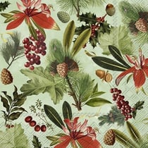 Lot de 4 serviettes en papier découpage collage 33 cm SOUS BOIS N 330