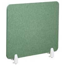 Séparateur de Bureau Vert en PET Acoustique Recouvert de Tissu 80 x 50 cm avec Pinces de Fixation