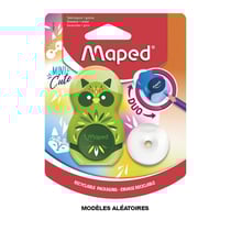 Taille-crayons et gomme blanche - Réservoir plastique - Scolaire - Maped Mini Cute