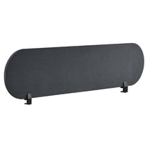 Séparateur de Bureau Gris Foncé en PET Acoustique Recouvert de Tissu 160 x 40 cm avec Pinces de Fixation