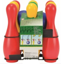 Jeu de 9 quilles en plastique + 2 boules - bowling - androni - jeu plein air