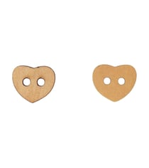 Bouton en bois découpé coeur 16mm x 18mm