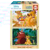 Puzzles 2 X 25 pcs Le roi Lion en bois