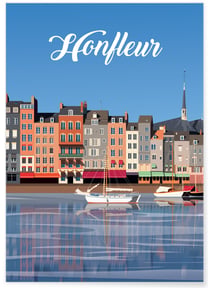Affiche ville Honfleur | A3 : 29,7x42cm
