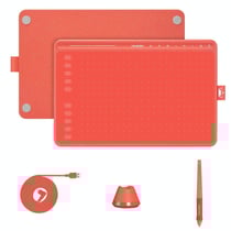 Tablette Graphique Ultra-Fine Avec Stylet Sans Batterie Et Touches Multimédia Rouge YONIS