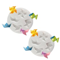 2 moules en silicone origami pour pâte polymère