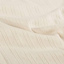 Tissu Jersey Coton ajouré Camille uni Ivoire