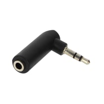 Adaptateur Audio Jack 3.5mm Mâle vers Jack 3.5mm Femelle Son Clair Coudé Noir