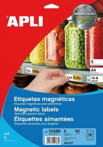 Apli 10388 - Etiquettes aimantées pour étagères 80 x 28 mm 350gr/m2