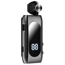 Ecouteurs Bluetooth Sans Fil Or Autonomie 20h Design Rétractable et Vibration Noir YONIS