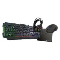 Pack combo gaming GLAB ACTINIUM - Clavier casque souris tapis gaming - Complet et précis - RGB - Anti-ghosting - Noir