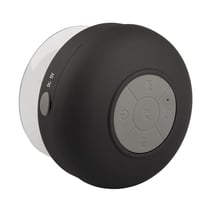 Mini Enceinte Bluetooth Ronde Kit Mains Libres Avec Ventouse Waterproof Noir YONIS