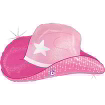 Ballon Aluminium Hélium Géant - Chapeau de Cowgirl Rose 67 cm
