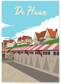 Affiche ville De Haan | A3 : 29,7x42cm