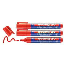 Lot de 3 Marqueurs permanents EDDING - Rouge - Pointe ronde 1,5-3 mm