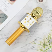 Microphone Sans Fil LED Bluetooth Avec Réduction De Bruit Et Effets Sonores Or YONIS