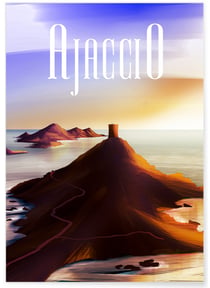 Affiche ville Ajaccio | A3 : 29,7x42cm