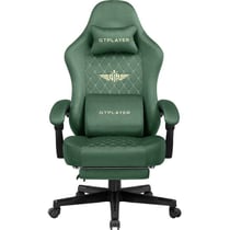 Chaise gaming GTPLAYER broderie - Tissu - Vert - 50 x 66 x 133 cm