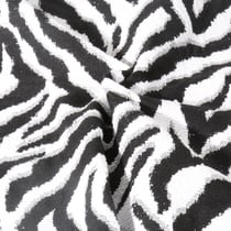 Tissu Jacquard d'ameublement Zebré noir sur fond Blanc