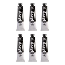 Lot de 6 tubes 18 ml - Peinture acrylique PRIMO - Noir 800