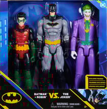 Coffret 3 figurines batman 30 cm : batman - robin - le joker - spin master