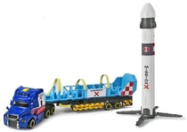 Camion de transport fusée mack truck 41 cm sons et lumière - dickie toys - véhicule et remorque