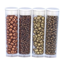 MégaCréa DIY - Perle Rocaille tubes 8 g Cuivre doré 4 pièces