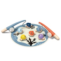 Attrape les Poissons - TOP BRIGHT - 6 Poissons Magnétiques - 2 Cannes à Pêche - Tapis en Tissu
