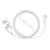 Mayaxess Écouteurs Filaires pour Honor Magic 6 Lite USB-C avec Micro intégré Blanc