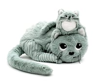 Peluche chat Miaou maman et son bebe vert menthe – les Ptipotos - Globe Trotoys