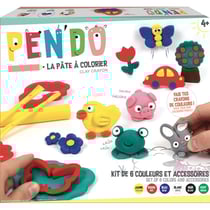 Pen'do Pâte à modeler crayon de couleur Kit 6 couleurs + accessoires