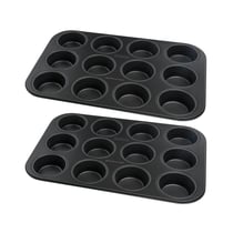 Ensemble de 2 Moules à muffins 12 empreintes 38 x 26 cm Zenker Black Metallic
