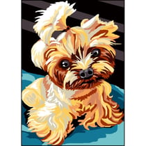 Princesse - Canevas antique Petit yorkshire 32x50cm
