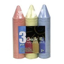 3 craies de trottoir geantes xl bleu jaune rouge