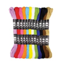 Fil bracelet brésilien Echeveaux de coton 12 couleurs vives