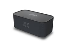 NASA Réveil SPC800 - Radio Réveil, Enceinte Bluetooth Puissante, 10W RMS, Charge Sans Fil 5W, Double Alarme, Effet Stéréo, Lumière LED, Batterie Lithium, Horloge Intégrée - Noir