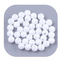 Lot de 200 Perles Opaque Acrylique Blanc Diamètre 6 mm - Creation Bijoux